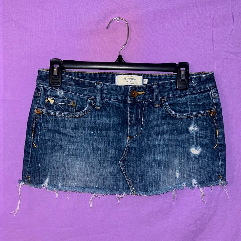 Denim Abercrombie & Fitch Mini Skirt